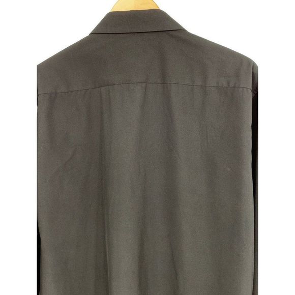 Mens Jones NY Signature XL Jet Black Stretch Dress Shirt 2333 EUC Neck 17-17.5 - Picture 5 of 8